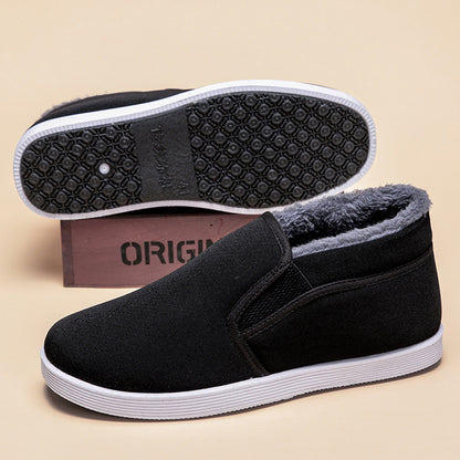 👟 Winter Plush Breathable Men's Slip-On Shoes with Rubber Sole, Comfortable and Warm! ❄️