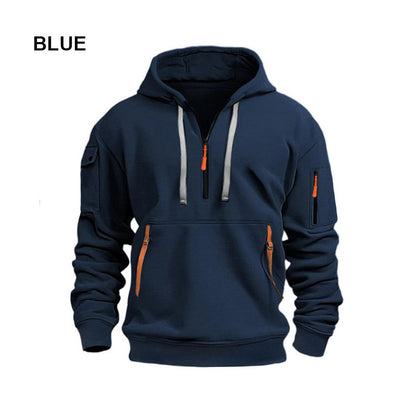 🧥Men's Casual Sports Hoodie with Arm Pockets and Zipper – Perfect for Fall & Winter! ✨