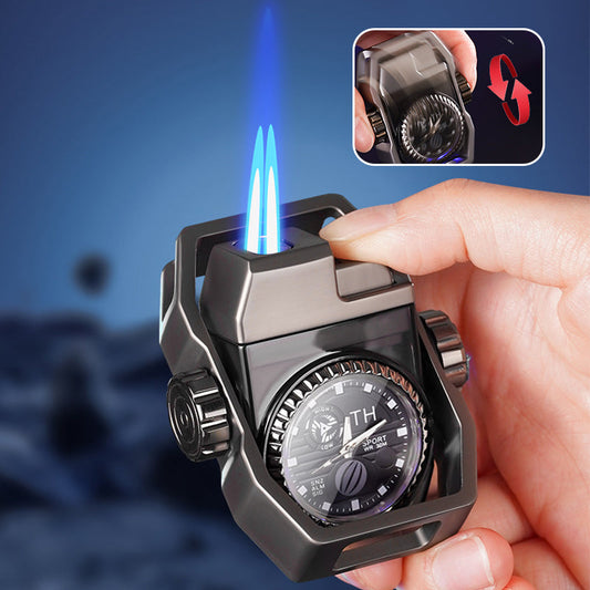 🎅Early Xmas Sales - 50% OFF🎄 Luxury X21 Dual Jet Blue Flame Lighter: Rotating Design for Stress Relief! 🔥✨